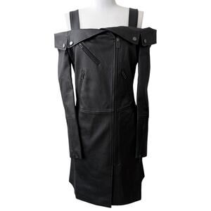 nwt bcbgmaxazria atla vegan leather dress